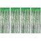 Green Foil Fringe Curtains - Metallic Tinsel Backdrop for Party Decorations (3 x 8 ft, 4 Pack)